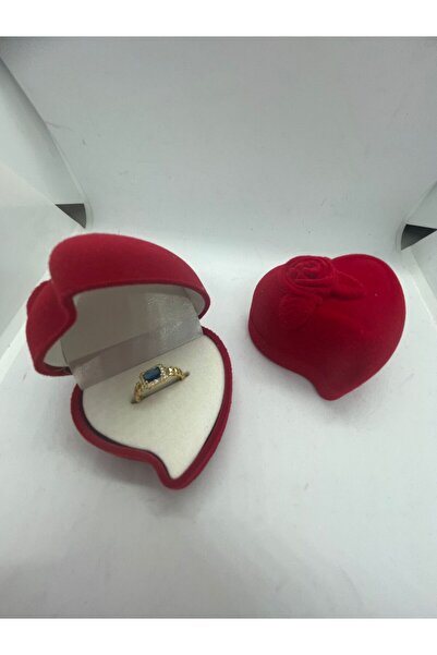 JUPİTER HOME Kırmızı Güllü Kutu Gül Desenli Altın Renkte Ayarlanabilir Sarı Mor Yüzük 14 Şubat Sevgiliye Hediye