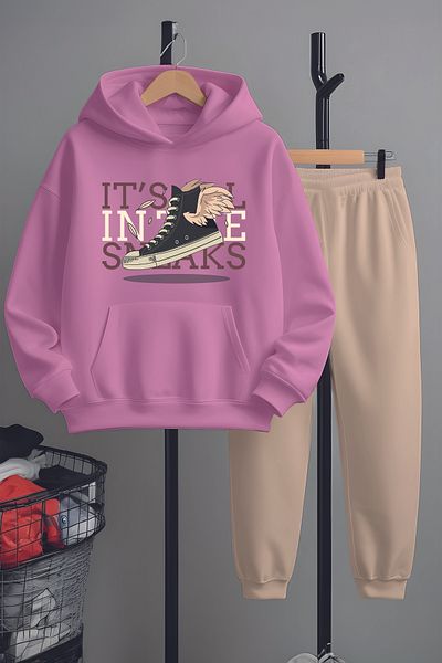 MYADA Printed Bottom Top Tracksuit Set