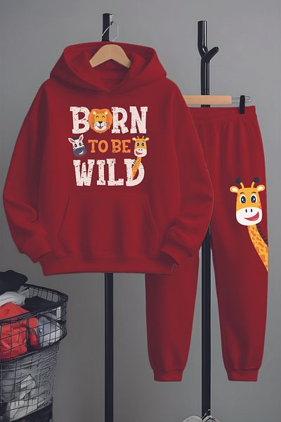 MYADA Premium Giraffe World Printed Bottom Top Tracksuit Set 23301