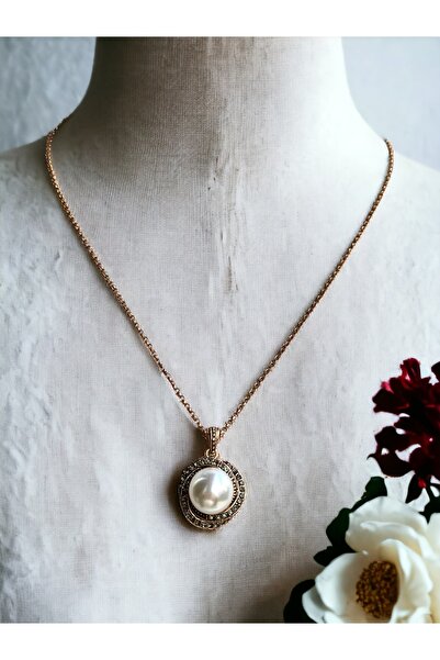 FAYRA ACCESSORIES Zirkon Taşlı Sarmal Inci Kolye