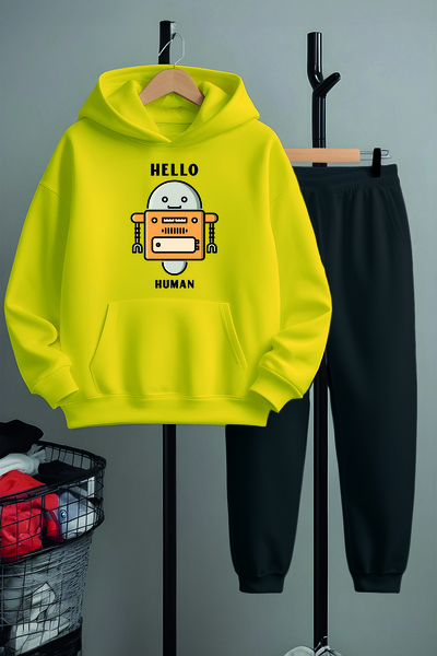 MYADA Hello Human Štampano Premium Tracksuit Set - Donji i Gornji Set 22960