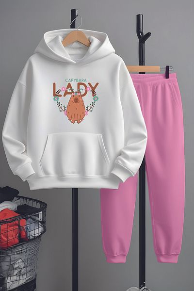 MYADA Capybara Lady Printed Premium Tracksuit Set - 22994