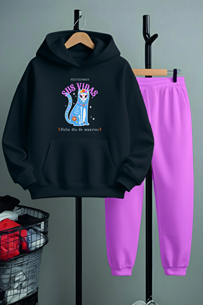 MYADA Преміум Футуристичний комплект спортивного одягу з принтом кота 22933