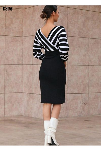 Kokosh moda ~Special de Anul Nou~Rochie elegantă din tricot cu guler dublu pentru femei