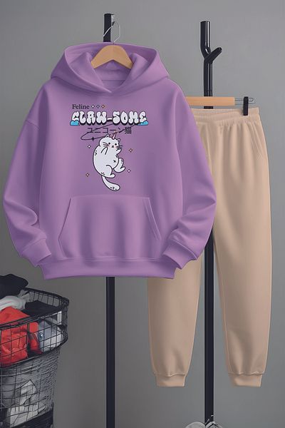 MYADA Set de sus și de jos cu imprimeu Unicorn Cat în stil premium 22916