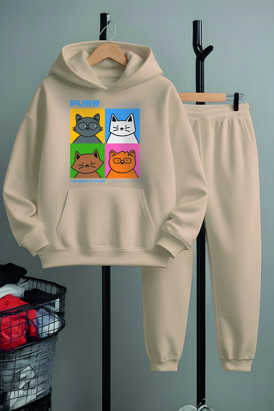 MYADA Premium stil, set trenerke sa slatkim mačkama na vrhu i dole 22887