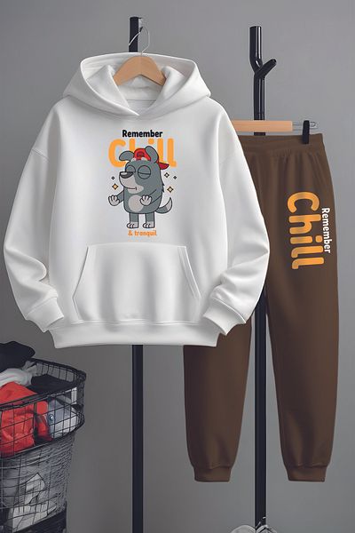 MYADA Set de sus și de jos cu imprimeu Premium Remember Chill 22875