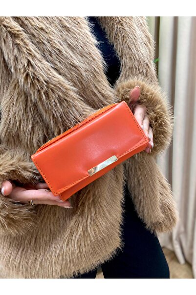 H&D COLLECTİON Portofoliu portofel detaliat ghepard portocaliu