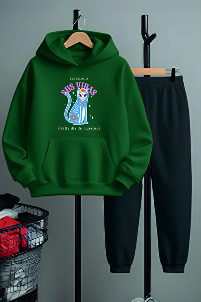 MYADA Преміум Футуристичний комплект спортивного одягу з принтом кота 22933