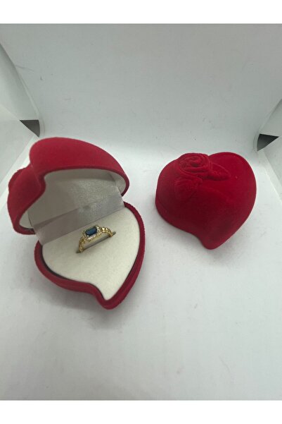 JUPİTER HOME Kırmızı Güllü Kutu Gül Desenli Altın Renkte Ayarlanabilir Sarı Mor Yüzük 14 Şubat Sevgiliye Hediye