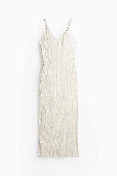 H&M Twist-detail crinkled satin dress