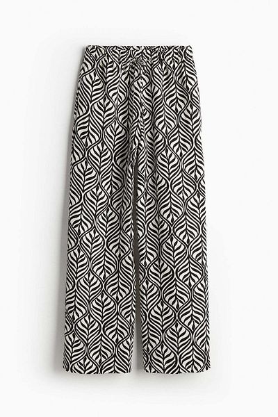 H&M Linen-blend pull-on trousers