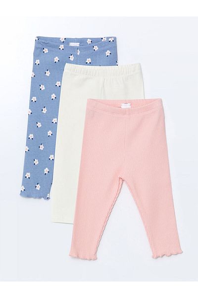 LC Waikiki Lcw Kids Elastic Waist Baby Girl Leggings 3Pcs