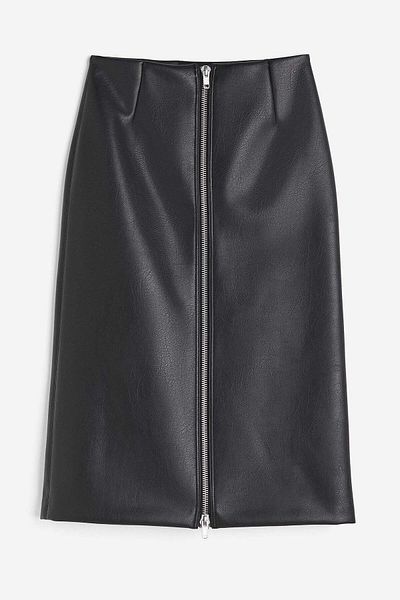 H&M Coated pencil skirt