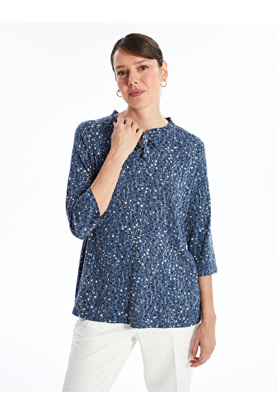 LC Waikiki Baglamali Yaka Desenli Kadin Bluz - W4DY24Z8