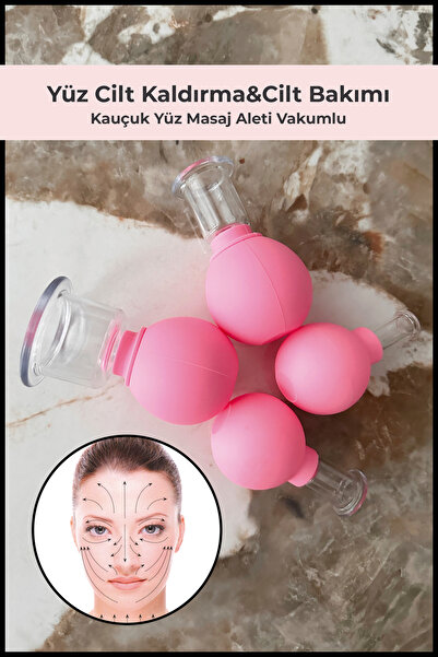 GXMPRO Silikon Vakumlu Yüz ve Vücut Kupası, Selülit Yüz Masaj Vakumlu Kupa Se...