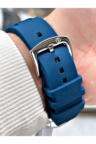 DAVID GUNER Fonksiyonlu Lacivert Renk Silikon Kordon Erkek Kol Saati 8665L3