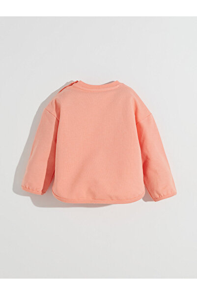 LC Waikiki Mercan Crew Neck Floral Baby Girl Sweatshirt and Sweatpants Set of 2