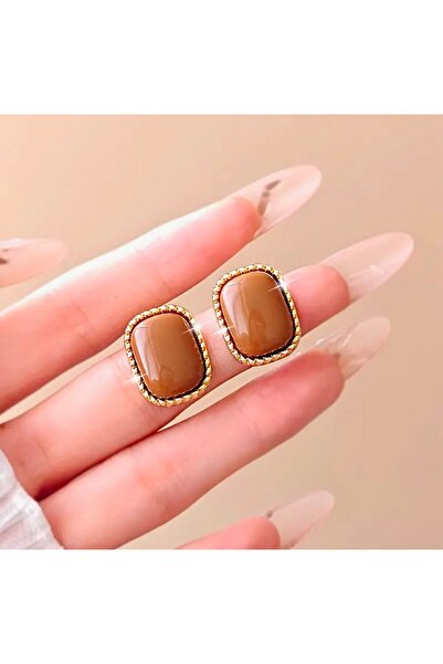 Store أقراط نسائية بتصميم أنيق، قهوة الحليب، هدية عيد الحب