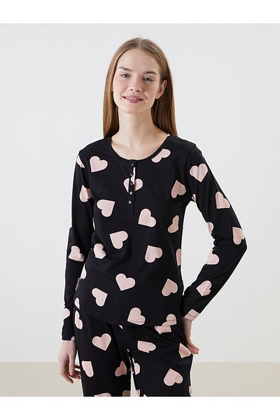 LC Waikiki Set de pijamale pentru femei LCW DREAM cu decolteu rotund