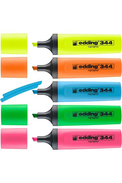 STOREMAX Ysstorex 344 Highlighter Set - Yellow, Orange, Blue, Pink, Green - 5 Highlighters - 2-5 mm K
