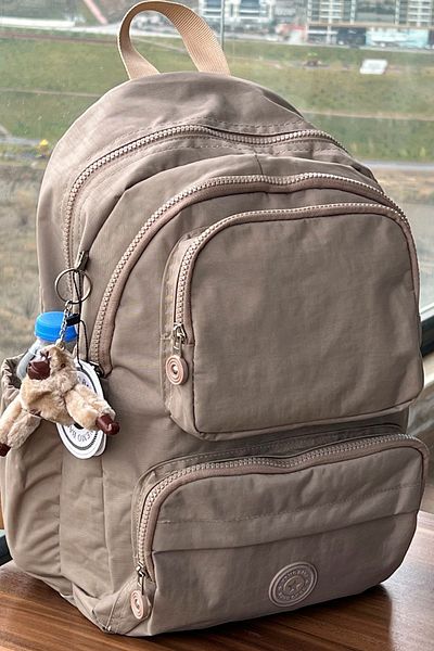 MORCA Σακίδιο πλάτης Milk Coffee Crinkle Fabric Special Resistant Water Resistant Crinkle Laptop Backpack Travel