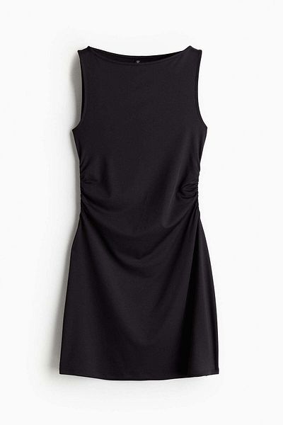 H&M Gathered flared-skirt dress