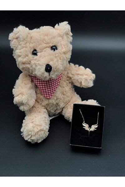 Masalsı Concept Mikail Meleği Model Kolye ve peluş ayıcık sevgiliye eşe arkad...
