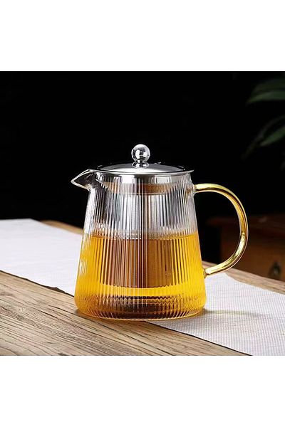 SODELICIOUS COFFEE TEA Kanlıca - Zen Glass Teapot 550 ml Borosilicate (Fires Resistant) 6-Piece Tea Package Gift
