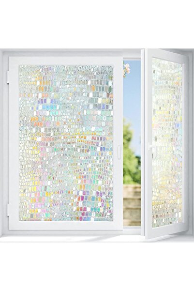 Arabest 3D Holographic Rainbow Window Film, Privacy Static Cling Sticker, UV ...