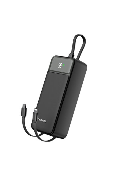 Lenyes Dijital LED Ekranlı Type-C ve Lightning Kablolu Powerbank Lenyes PX355...