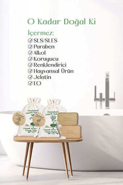 Mecitefendi Harmoni Organic Green Series - Nettle and Laurel Soap 125g (Refreshing and Refreshing)