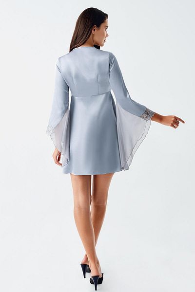 İmaj İmaj 104 Mist Color Satin Spanish Sleeve 2-Piece Nightgown Set