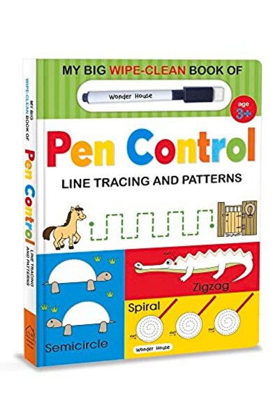 Wonder House Books كتابي الكبير لمسح وتنظيف القلم للأطفال وتتبع الخطوط والأنماط