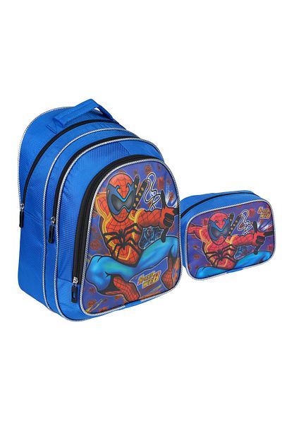 Relaxion Geantă de școală primară cu model Spiderman albastru cu cutie de prânz 1312-3
