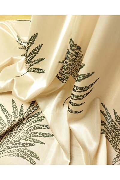 Kumaş Parça Yeşil Desende Jarse Крем - 145 см x 205 см