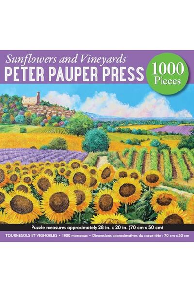 Peter Pauper Press لعبة تركيب عباد الشمس وكروم العنب المكونة من 1000 قطعة