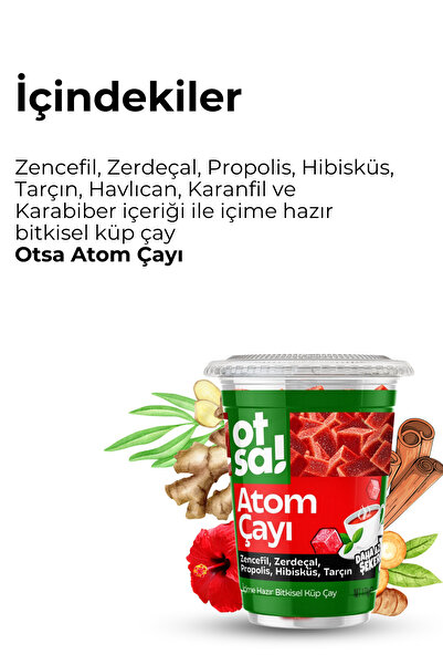 Otsa Zencefil Özlü, Hibiskus, Tarçın ve Zerdeçal Harmanlı, Doğal ve Enerji Verici Atom Çayı – 170 g