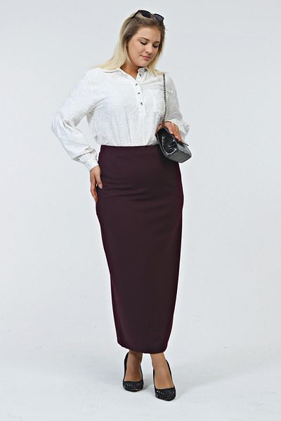 Ferace Women's Large Size Ottoman Steel Lined Seasonal Pencil Skirt Knitted Fabric