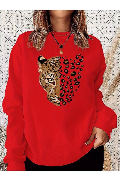 Lider Leather Düz Basic Sıfır Yaka Sweatshirt - Şık ve Konforlu Tasarım