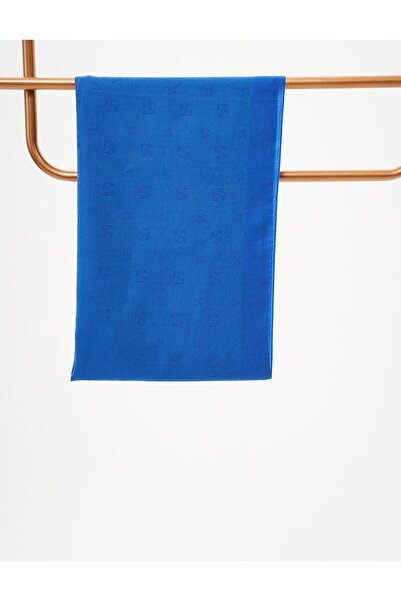 Kayra Indigo Cotton Blended Logo Shawl