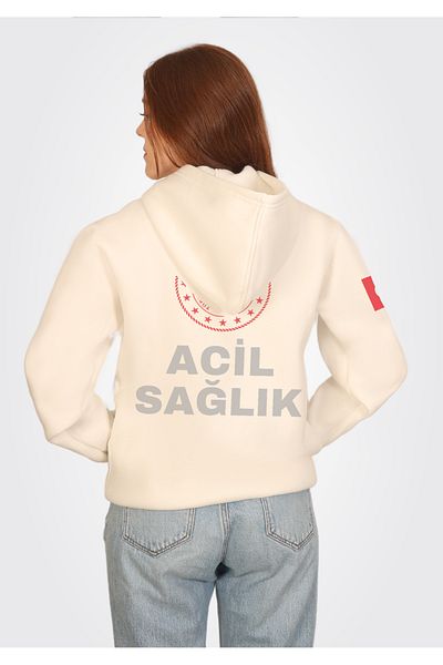 Chicheva 112 Emergency Health Women's Hooded Off-White Fleece Sweatshirt