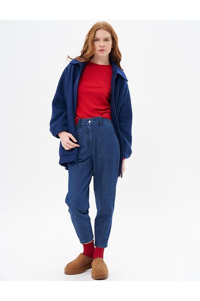 KYR Μάλλινο παλτό με κουμπί Navy Blue