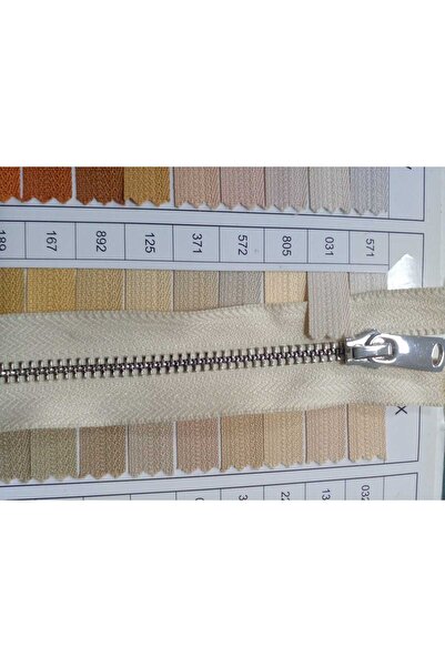 enSarüx 85 Cm 1 Adet 5 No Metal Parlak Gümüş Diş Krem Rengi Separe Fermuar