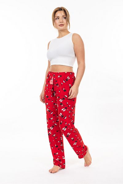 TAMPAP Women's Suede Textured Patterned Pajama Bottom