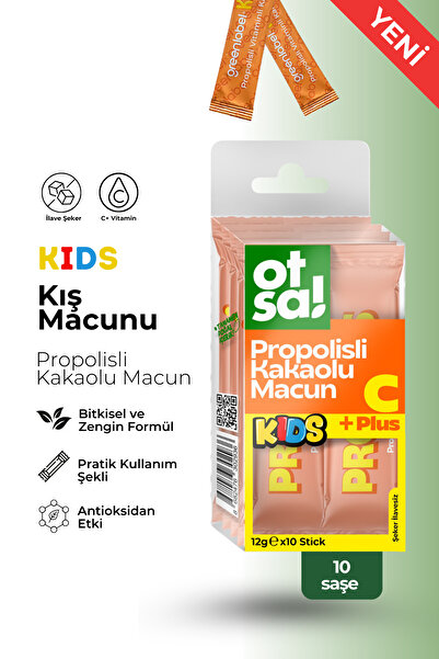 Greenlabel Otsa Kids Kış Macunu Stick 12g X 10 Adet - Ballı, Propolisli, Kaka...
