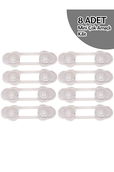 askıcım 8 Pcs Baby Child Safety Cabinet and Drawer Lock Mini Multipurpose Lock Child Lock