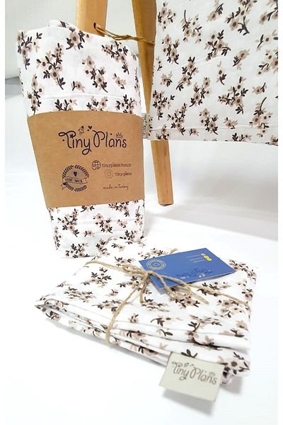 tiny plans ملاءة مطاطية مفردة - طقم غطاء وسادة