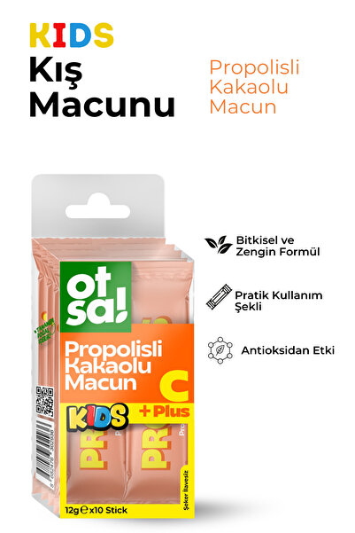 Greenlabel Otsa Kids Kış Macunu Stick 12g X 10 Adet - Ballı, Propolisli, Kakao Aromalı