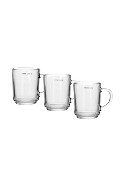ROYALFORD RF9971 3 Pcs Glass Tumbler with Handle | 210 ML